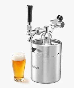 VEVOR 64oz Mini Keg, Pressurized Growler Tap System, 304 Stainless Steel Beer Kit, with Co2 Regulator, Self-Closing Faucet, Keeps Fresh and Carbonation for Homebrew, Craft and Draft Beer VEVOR 64oz Mini Keg, Pressurized Growler Tap System, 304 Stainless Steel Beer Kit, with Co2 Regulator, Self-Closing Faucet, Keeps Fresh and Carbonation for Homebrew, Craft and Draft Beer