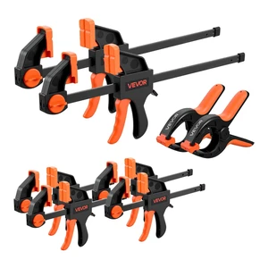 VEVOR Bar Clamps for Woodworking, 8-Pack, 6" and 12", with Spring Clamps, One-Handed Clamp/Spreader, 154 lbs Load Limit, Quick Release, Self-Locking Design, for Wood Working and Metal Working VEVOR Bar Clamps for Woodworking, 8-Pack, 6" and 12", with Spring Clamps, One-Handed Clamp/Spreader, 154 lbs Load Limit, Quick Release, Self-Locking Design, for Wood Working and Metal Working