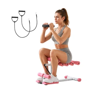VEVOR Deep Squat Machine, Adjustable Glutes Trainer Machine with 3 High-Strength Resistance Bands, Folding Core Leg and Glutes Exercise Trainer, Push Up Workout Equipment at Home Gym, Pink + White VEVOR Deep Squat Machine, Adjustable Glutes Trainer Machine with 3 High-Strength Resistance Bands, Folding Core Leg and Glutes Exercise Trainer, Push Up Workout Equipment at Home Gym, Pink + White