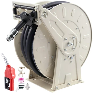 VEVOR Fuel Hose Reel, 3/4 inch x 66 ft Retractable, Spring Driven Auto Swivel Rewind, 300 PSI, Heavy-Duty Carbon Steel Construction with Industrial Grade Rubber Hose, for Diesel Fuel, Kerosene VEVOR Fuel Hose Reel, 3/4 inch x 66 ft Retractable, Spring Driven Auto Swivel Rewind, 300 PSI, Heavy-Duty Carbon Steel Construction with Industrial Grade Rubber Hose, for Diesel Fuel, Kerosene
