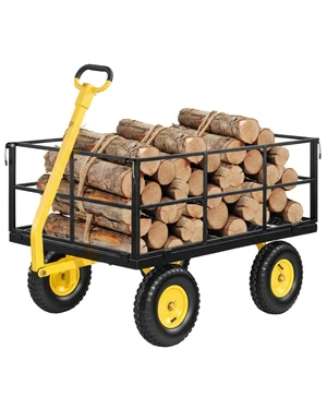 VEVOR Steel Garden Cart, 1400 lbs Heavy Duty Pullable Garden Wagon Yard Cart, 2 in 1 Outdoor Metal Utility Wagon Yard Trailer with 13" All Terrain Tires, Mesh Detachable Sides and 180° Rotating Handle VEVOR Steel Garden Cart, 1400 lbs Heavy Duty Pullable Garden Wagon Yard Cart, 2 in 1 Outdoor Metal Utility Wagon Yard Trailer with 13" All Terrain Tires, Mesh Detachable Sides and 180° Rotating Handle