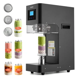 VEVOR Can Sealer Machine, Automatic Commercial Soda Can Sealing Machine for 2.17 in (55 mm) Aluminum and Plastic Cans, Height Adjustable, Steel Housing Beverage Drink Seamer, for Coffee Shop, Black VEVOR Can Sealer Machine, Automatic Commercial Soda Can Sealing Machine for 2.17 in (55 mm) Aluminum and Plastic Cans, Height Adjustable, Steel Housing Beverage Drink Seamer, for Coffee Shop, Black
