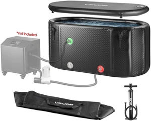 VEVOR Cold Plunge Tub, 216 Gallon, Inflatable Ice Bath Tub Compatible with Water Chillers, Portable Cold Water Bathtub with Insulated Lid, for Athletes Recovery, 59.1" x 31.5" x 29.9" (No Chiller) VEVOR Cold Plunge Tub, 216 Gallon, Inflatable Ice Bath Tub Compatible with Water Chillers, Portable Cold Water Bathtub with Insulated Lid, for Athletes Recovery, 59.1" x 31.5" x 29.9" (No Chiller)