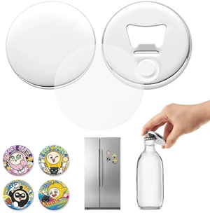 VEVOR Button Maker Supplies 50 Sets 2.28 in / 58 mm Magnet Button Parts, with Magnetic and Bottle Opener Backs, Metal Shells, Clear Mylar Films, and Blank Circle Papers, for Home DIY, Kitchen Decor VEVOR Button Maker Supplies 50 Sets 2.28 in / 58 mm Magnet Button Parts, with Magnetic and Bottle Opener Backs, Metal Shells, Clear Mylar Films, and Blank Circle Papers, for Home DIY, Kitchen Decor