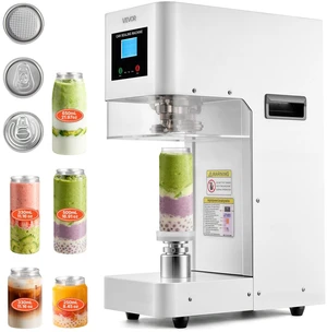 VEVOR Can Sealer Machine, Automatic Commercial Soda Can Sealing Machine for 2.17 in (55 mm) Aluminum and Plastic Cans, Height Adjustable, Steel Housing Beverage Drink Seamer, for Coffee Shop, White VEVOR Can Sealer Machine, Automatic Commercial Soda Can Sealing Machine for 2.17 in (55 mm) Aluminum and Plastic Cans, Height Adjustable, Steel Housing Beverage Drink Seamer, for Coffee Shop, White