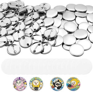 VEVOR Button Maker Supplies 200 Sets 1.26 in / 32 mm Pin Back Button Parts, with Metal Backs, Metal Shells, Clear Mylar Films, and Blank Circle Papers, for Home DIY, School Events, and Custom Studio VEVOR Button Maker Supplies 200 Sets 1.26 in / 32 mm Pin Back Button Parts, with Metal Backs, Metal Shells, Clear Mylar Films, and Blank Circle Papers, for Home DIY, School Events, and Custom Studio