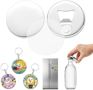 VEVOR Button Maker Supplies 50 Sets 2.28 in / 58 mm Refrigerator Magnets, Bottle Openers, and Keychains Button Parts with Backs, Shells, Clear Mylar Films, and Blank Circle Papers, for Home DIY VEVOR Button Maker Supplies 50 Sets 2.28 in / 58 mm Refrigerator Magnets, Bottle Openers, and Keychains Button Parts with Backs, Shells, Clear Mylar Films, and Blank Circle Papers, for Home DIY