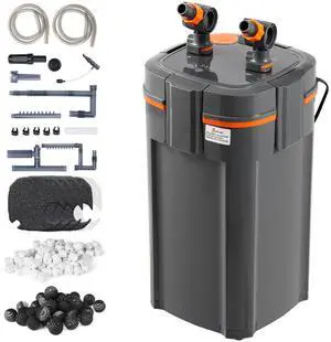 VEVOR Aquarium Filter 660GPH, 5-Stage Canister Filter 235 Gallon, Ultra-Quiet Internal Aquarium Filter with UV Protection, Submersible Power Filter with Multiple Function for Fish Tanks, 25W