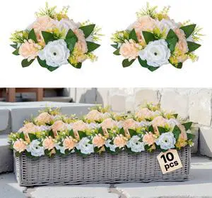 Flower Balls for Wedding Centerpieces Fake Flower Arrangement Champagne 10PCS