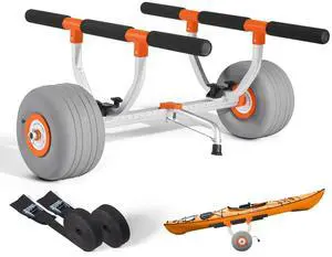 Kayak Cart 350 lbs Detachable Canoe Carrier with 12 in Inflatable PU Tires