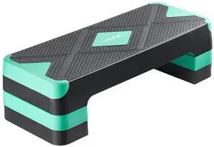 Aerobic Exercise Step Platform Height Adjustable Workout Stepper 4 Riser Green