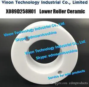 X089D258H01 edm MV Lower Roller Ceramic Ø46xØ25x16t for Mitsubishi DWC-MV machine DEH01A, DEH0100, X089-D258-H01, X089D258H02,