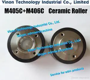 (2pcs) M405C+M406C EDM Pinch Roller+Capstan Roller Set D57x32t (Black Ceramic type) X053C779G51+X053C778G51 for Mitsubishi DWC-H