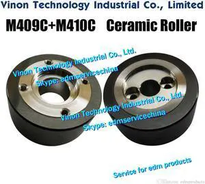 (2pcs) M409C+M410C EDM Pinch Roller+Capstan Roller Set D57x25t (Black Ceramic type) X055C008G51+X055C009G51 Feed section