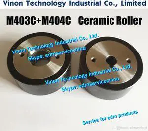(2pcs) M403C+M404C EDM Pinch Roller+Capstan Roller Set D57x25t (Black Ceramic type) X054D413G51+X054D412G53 for Mitsubishi DWC-H