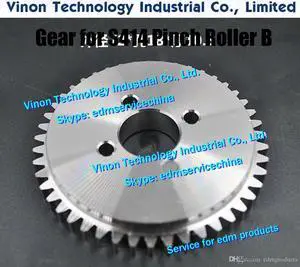 edm Gear (Stainless Steel type) for S414 Pinch Roller B 118535B size: Ø72x17x10.5tmm, for Sodic AQ327,AQ300L,AQ537L,SL400,SL600