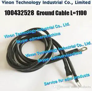 100432528 edm Ground Cable L=1100mm for ROBOFIL 290.300,310. Charmilles 100.432.528, C432528, 432.528 EDM Contact Machining