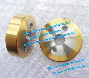 (2pcs) 130003359+130003360 edm Pinch Roller Flat+Pinch Roller Grooved Ø50xØ8x24t, Left&Right 130.003.359,130.003.360 for ROBOFIL