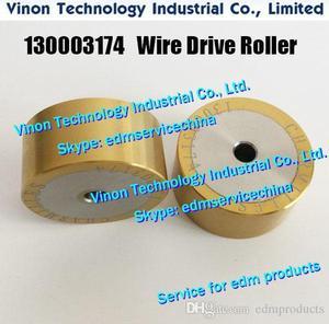 130003174 Left Wire Drive Roller TiN Coated C005 Ø50xØ8x24t for ROBOFIL 290,300,310,510. 130.003.174, 446.330, 100446330, 630003