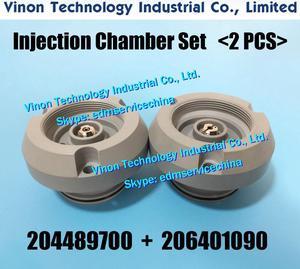 (2PCS) 204489700+206401090 edm Injection Chamber Set Upper&Lower for ROBOFIL 1020,2020 SERIES 204.489.700, 206.401.090, 640.109.