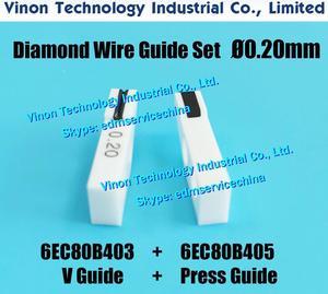 (2pcs) Ø0.20mm Set of Diamond Wire Guides 6EC80B403+6EC80B405 for Precision Taper Cutting for Makino U,DUO43,U53, 18EC309A405-Z1