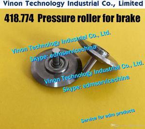418.774.6 edm Pressure roller for brake and wire 0.25-0.33mm A321 (tungsten steel), edm Pressure Wheel complete 418.774 for Agie