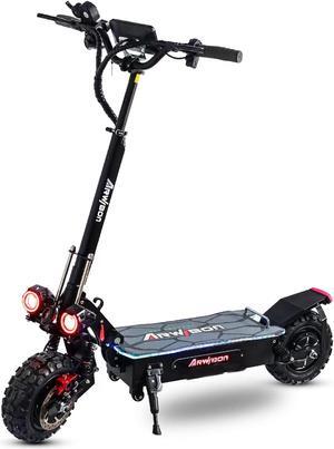 Arwibon Q06Pro Electric Scooter for Adults Dual Drive 5600W Motor, Up to 40 MPH & 40 Miles, 60V/27AH, 11'' Heavy Duty Vacuum Off-Road Tire, Dual Oil Braking, Electric Scooter Without Seat