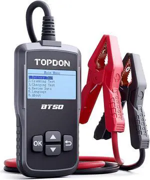 Car Battery Tester TOPDON BT50 12 V Battery Load Tester Car 100-2000 CCA with Battery Status Cranking Charging System