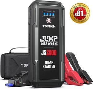 Car Battery Charger Jump Starter TOPDON JS2000 16000mAh 2000A 12V Portable Booster for Up to 8L Gas6L Diesel Engines