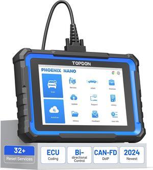 TOPDON Phoenix Nano, 2024 New Bidirectional Scan Tool, ECU Coding Tool, FCA AutoAuth, CAN FD/DoIP Protocols, 32+ Special Functions, Full System Diagnostic, Free Updates for 2 Years