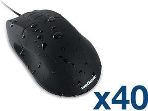 Case of (40) OMWK0C01-BK - WetKeys Professional-grade Ergonomic Optical Waterproof Mouse with 3-button Scroll (USB/PS2) (Black) | OMWK0C01-BK-C40