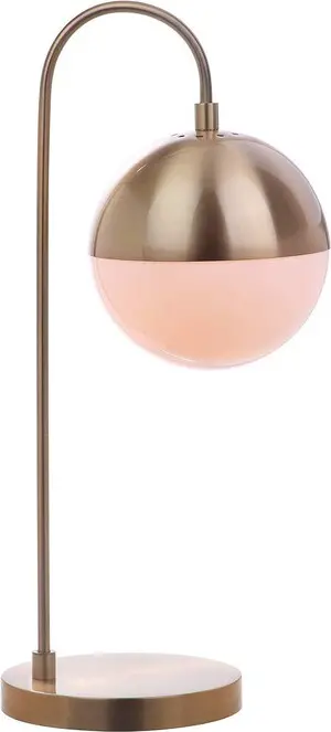 SAFAVIEH Lighting Collection Cappi Modern Brass Gold Orb 21-inch Bedroom Living Room Home Office Desk Dorm Study Nightstand Task Table Lamp (LED Bulb Included) SAFAVIEH Lighting Collection Cappi Modern Brass Gold Orb 21-inch Bedroom Living Room Home Office Desk Dorm Study Nightstand Task Table Lamp (LED Bulb Included)