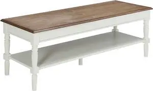 Convenience Concepts French Country Coffee Table with Shelf, Driftwood/White