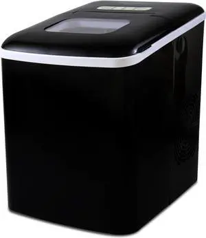 Koolatron Ice Makers Countertop Nugget Ice Maker Machine Digital Controls and LED Indicators Ice Cubes Ready in 6 Minute 26.5lbs/Day for Parties/Home/Office/Bar Ice Scoop and Basket, Black