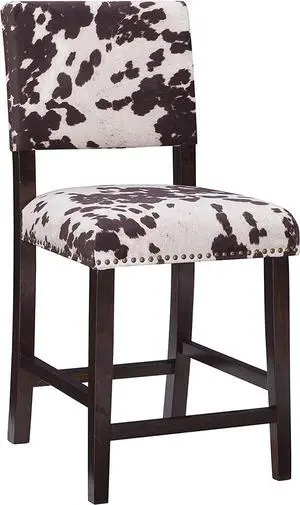 Linon Udder Madness Corey Counter Stool, 19"W x 22.25"D x 38.75"H, Manhattan Stain