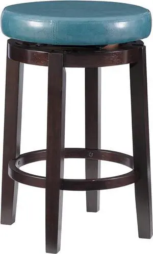 Linon Maya Counter, Brown Stool, 24", Teal