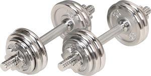 Sunny Health & Fitness 33lb Chrome Dumbbell Set w/ Carry Case - NO. 014