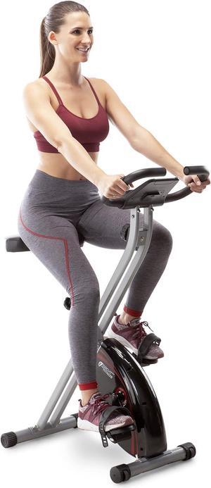 Circuit Fitness Folding Upright Exercise Bike with Adjustable Resistance 250 lb. Max. Capacity AMZ-150BK