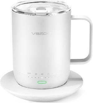 Keep Your Coffee Hot All Day with VSITOO Temperature Control Smart Mug - 14 oz Self-Heating Coffee Mug with Sliding Lid, 90 Min Battery Life, and APP & Manual Control - Gifts for Coffee Lovers