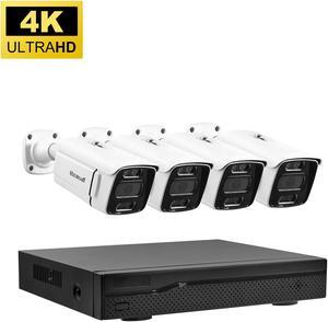 JideTech 8MP/4K POE Security Camera System 4CH with Color Night Vision (NK2-4H-8MP)
