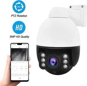 JideTech 3MP PTZ Camera Outdoor,5X Optical Zoom WiFi IP Camera with Auto Tracking&Human Detection,2-Way Audio,Enhanced Night Vision,SD Card Slot,IP66 Waterproof