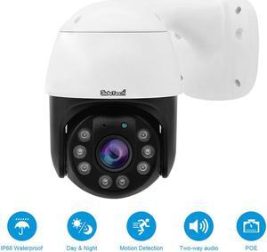 JideTech 5MP PTZ Wireless IP Camera Outdoor, 1920P HD CCTV Surveillance Camera , 5X Zoom, Waterproof Security Camera, 2-Way Audio , Enhanced Night Vision, Motion Tracking, SD Card Slot.