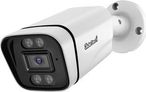 JideTech 4k IP PoE Security Camera Outdoor, 8MP Bullet Camera with Human Recognition Motion Detection, Built-in 2-Way Audio SD Card Slot IP66 Waterproof