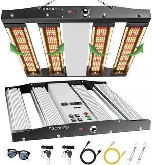 SPC2500 LED Grow Light 250W, 4x4 ft Coverage with 1220 LEDs Sunlike Full Spectrum with UV & IR, Dimmable Daisy Chain Timer Veg & Bloom Grow Lamp Hydroponic Indoor Plants Seeding Flower