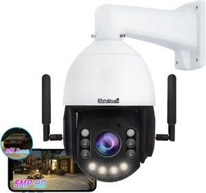 JideTech 5MP PTZ WiFi Security Camera Outdoor, 20X Optical Zoom, 360° PTZ IP Cameras, Speed Dome Camera with Human Detection, Auto Tracking, Color Night Vision, 2-Way Audio, IP66, Onvif Conformant