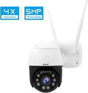 5MP PTZ Wireless IP Camera Outdoor, 1920P HD CCTV Surveillance Camera, 5X Zoom, Waterproof Security Camera, 2-Way Audio, Enhanced Night Vision, Motion Tracking, SD Card Slot.