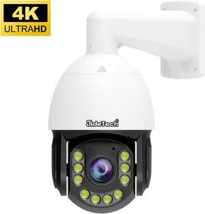 Jide Tech 8MP 300X 30FPS POE PTZ Camera for Outdoor Use with Person/Motion Detection, IR Night Vision, Two-Way Talk, IP66 International Version  No Warranty