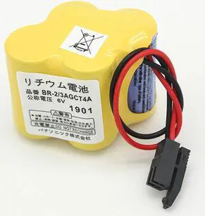 BR-2/3AGCT4A 6V 4400MAH PLC Replacement Battery for FANUC A98L-0031-0025 CNC System (with Black Plug )