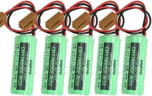 (5 Pack) CR17450SE-R 3V Battery 2500mAh PLC Replacement Battery for CR17450SE-R A98L-0031-0012