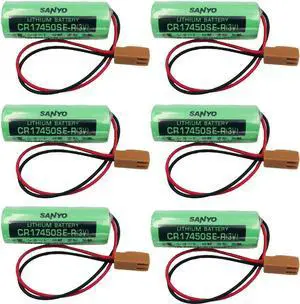 6PCS 3V CR17450SE-R / A98L-0031-0012 2500mah PLC Battery  with Plug